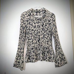 Le Grenier floral blue and beige blouse